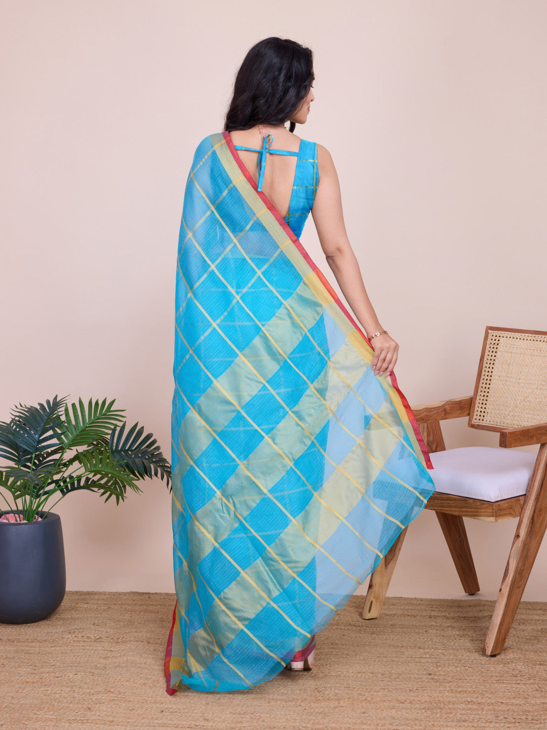 Kota Doriya Saree With Zari Weaving Work