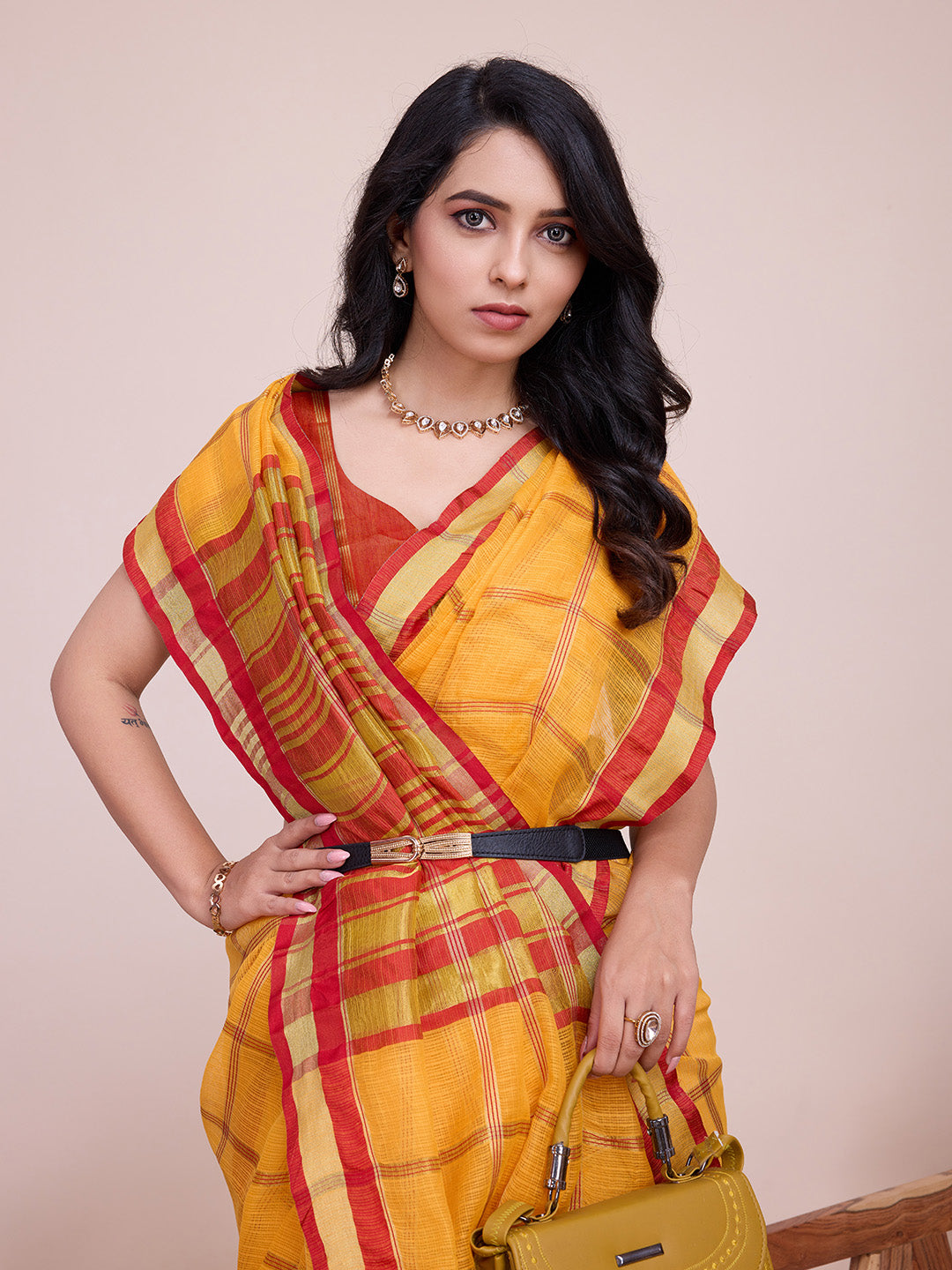 Kota Doriya Saree With Zari Weaving Work