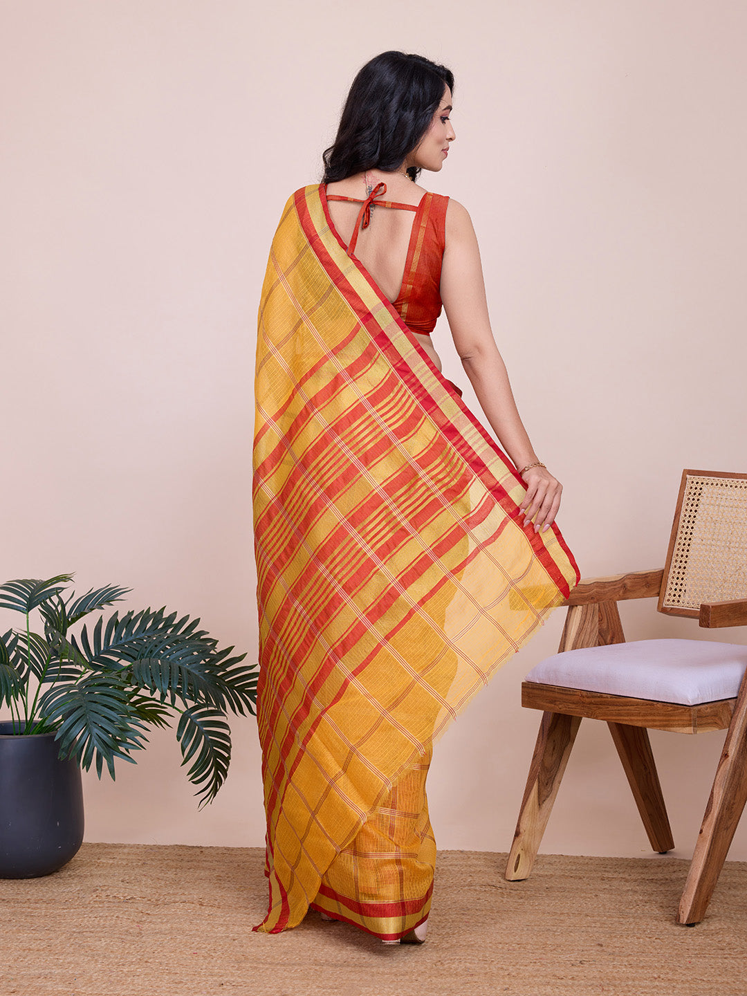 Kota Doriya Saree With Zari Weaving Work