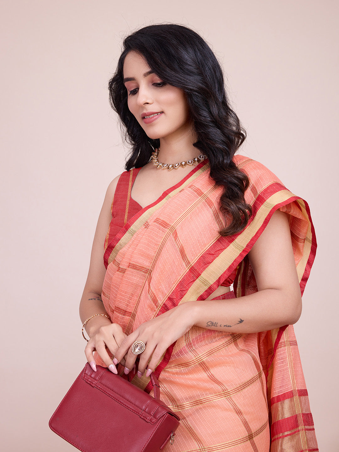 Kota Doriya Saree With Zari Weaving Work