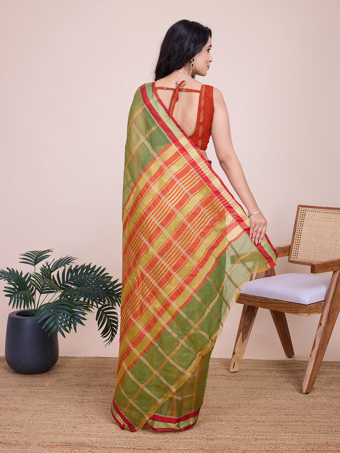 Kota Doriya Saree With Zari Weaving Work