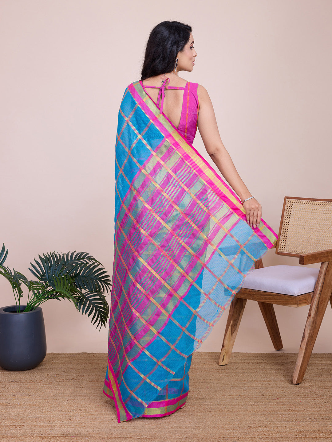 Kota Doriya Saree With Zari Weaving Work