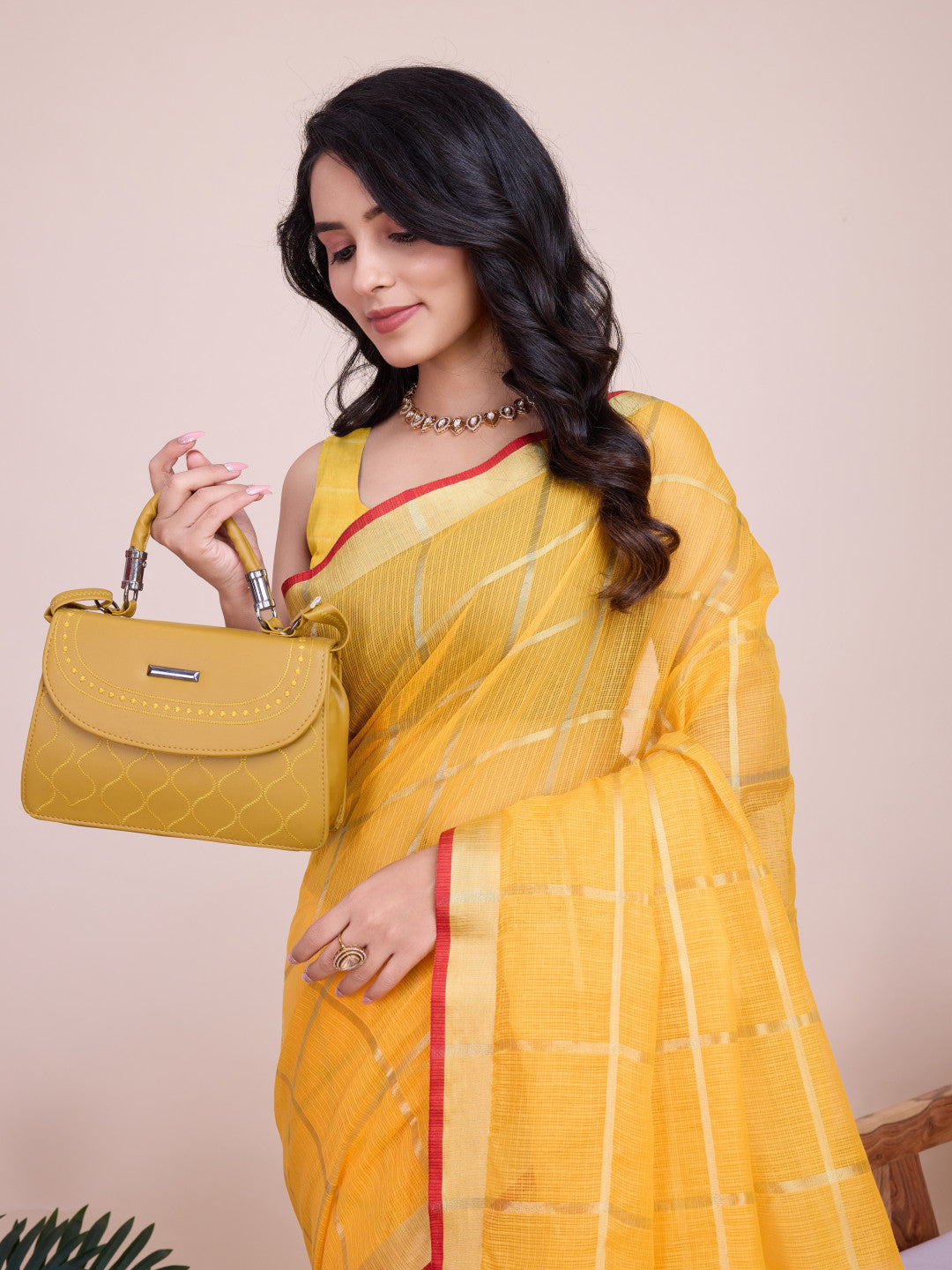 Kota Doriya Saree With Zari Weaving Work