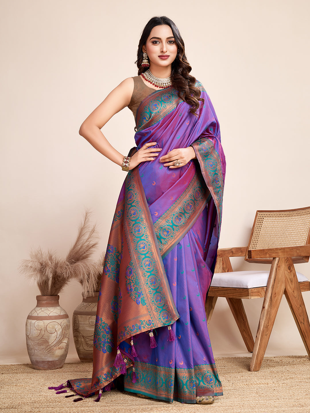 Traditional Paithani Silk Jacquard Saree