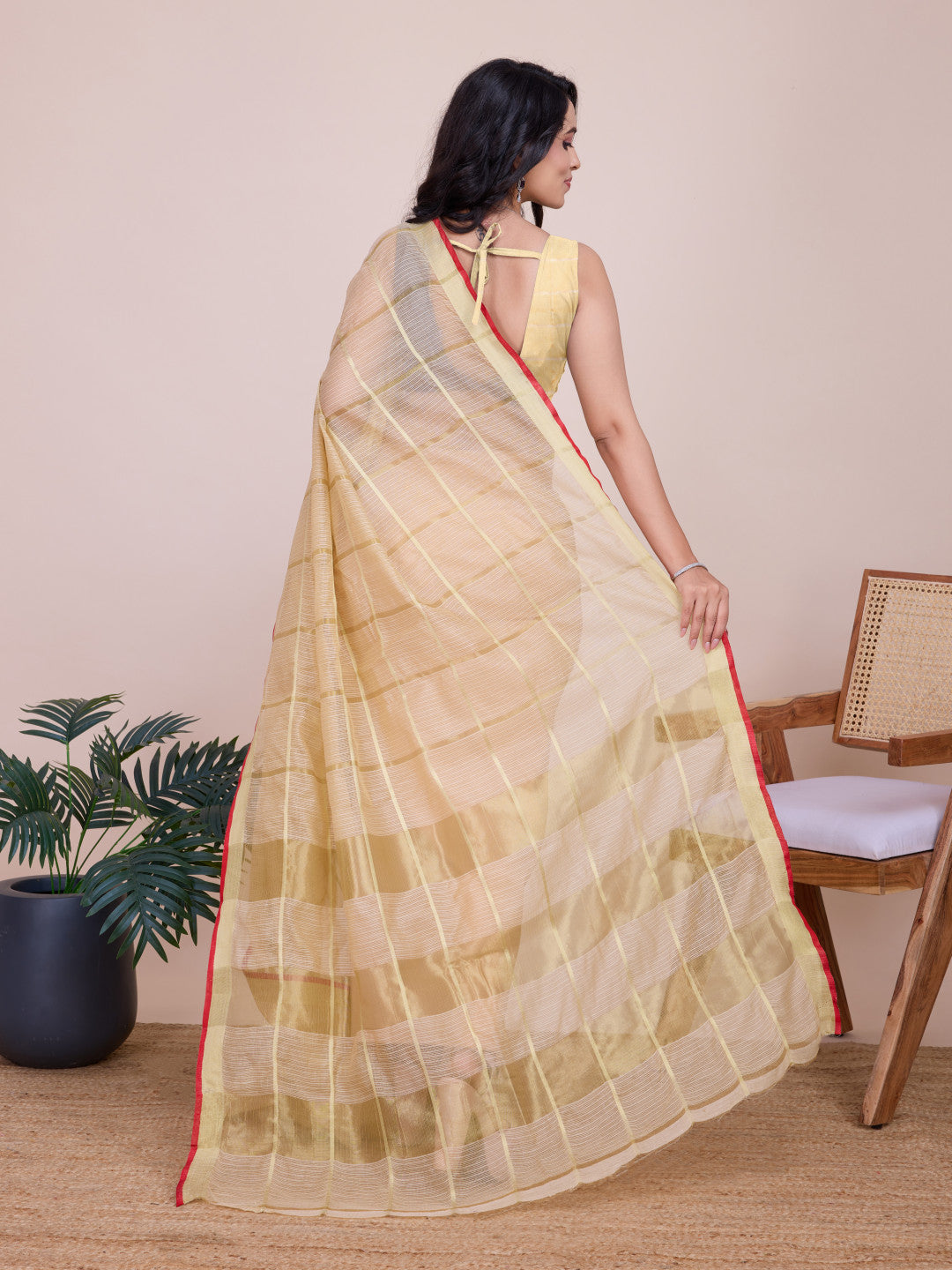 Kota Doriya Saree With Zari Weaving Work