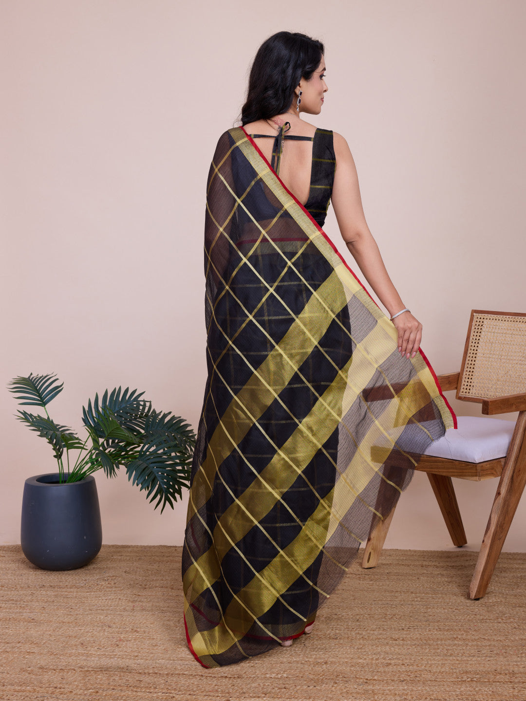 Kota Doriya Saree With Zari Weaving Work