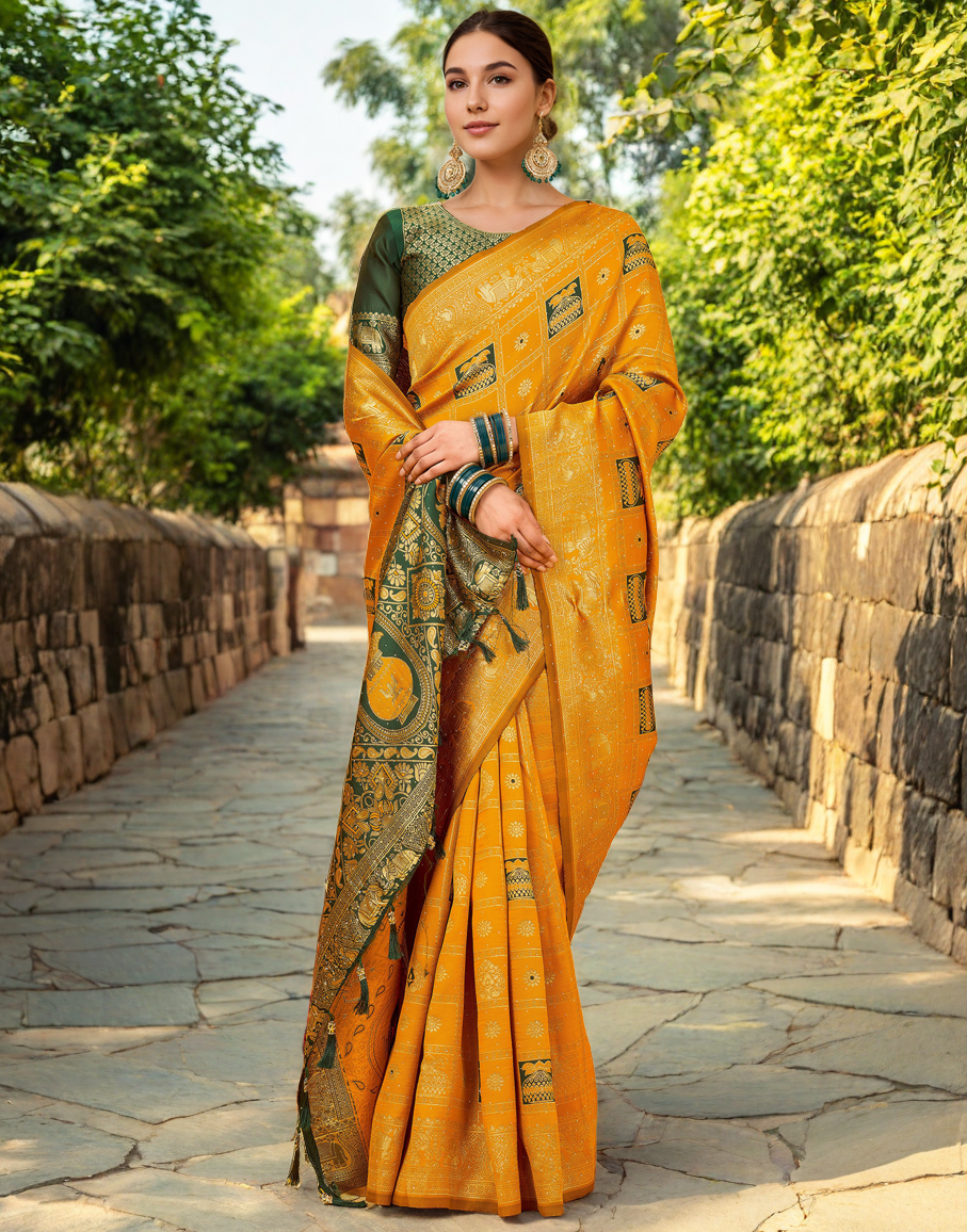 Paithani Silk Saree With Zari Weaving Work