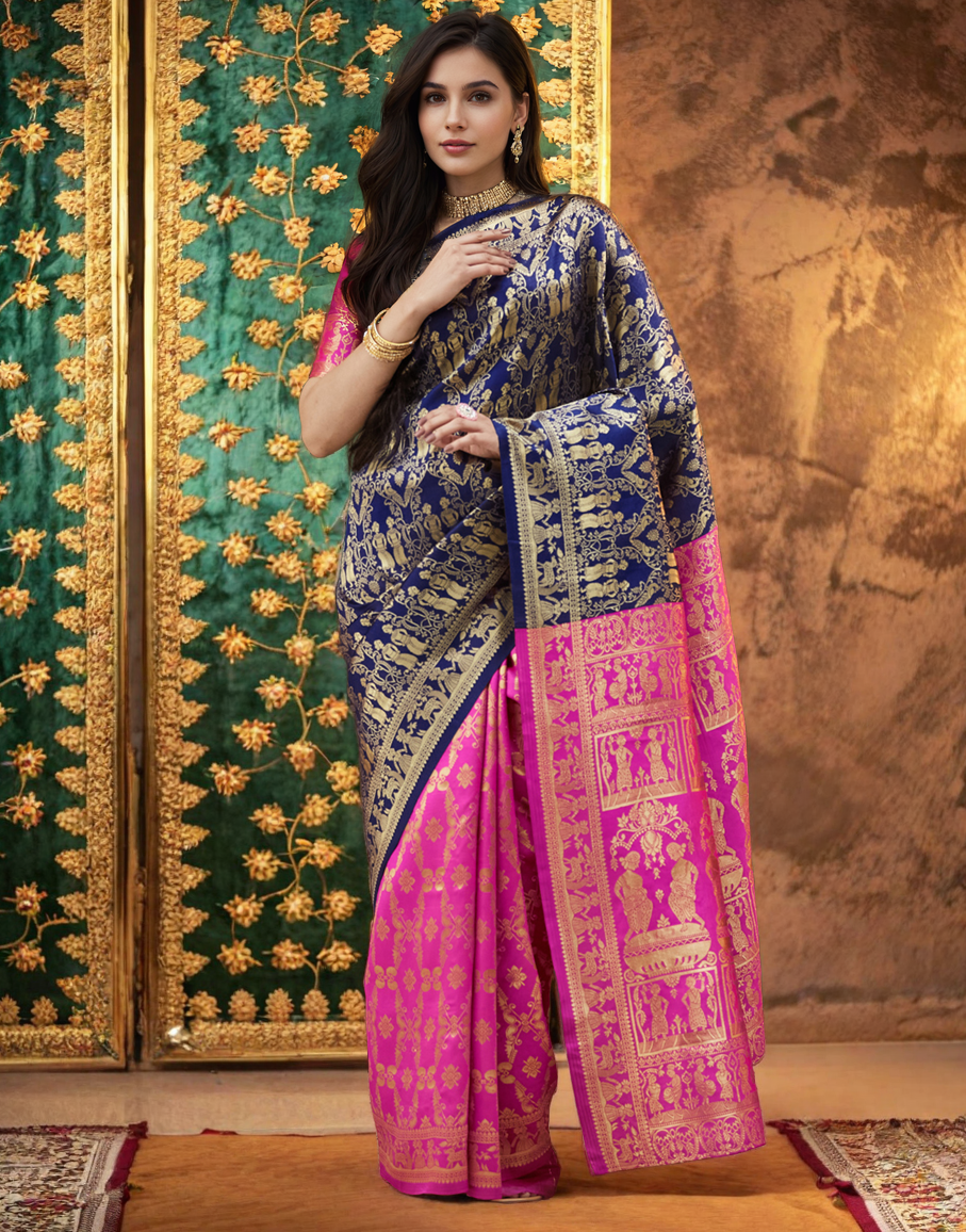 Paithani Silk Saree With Zari Weaving Work