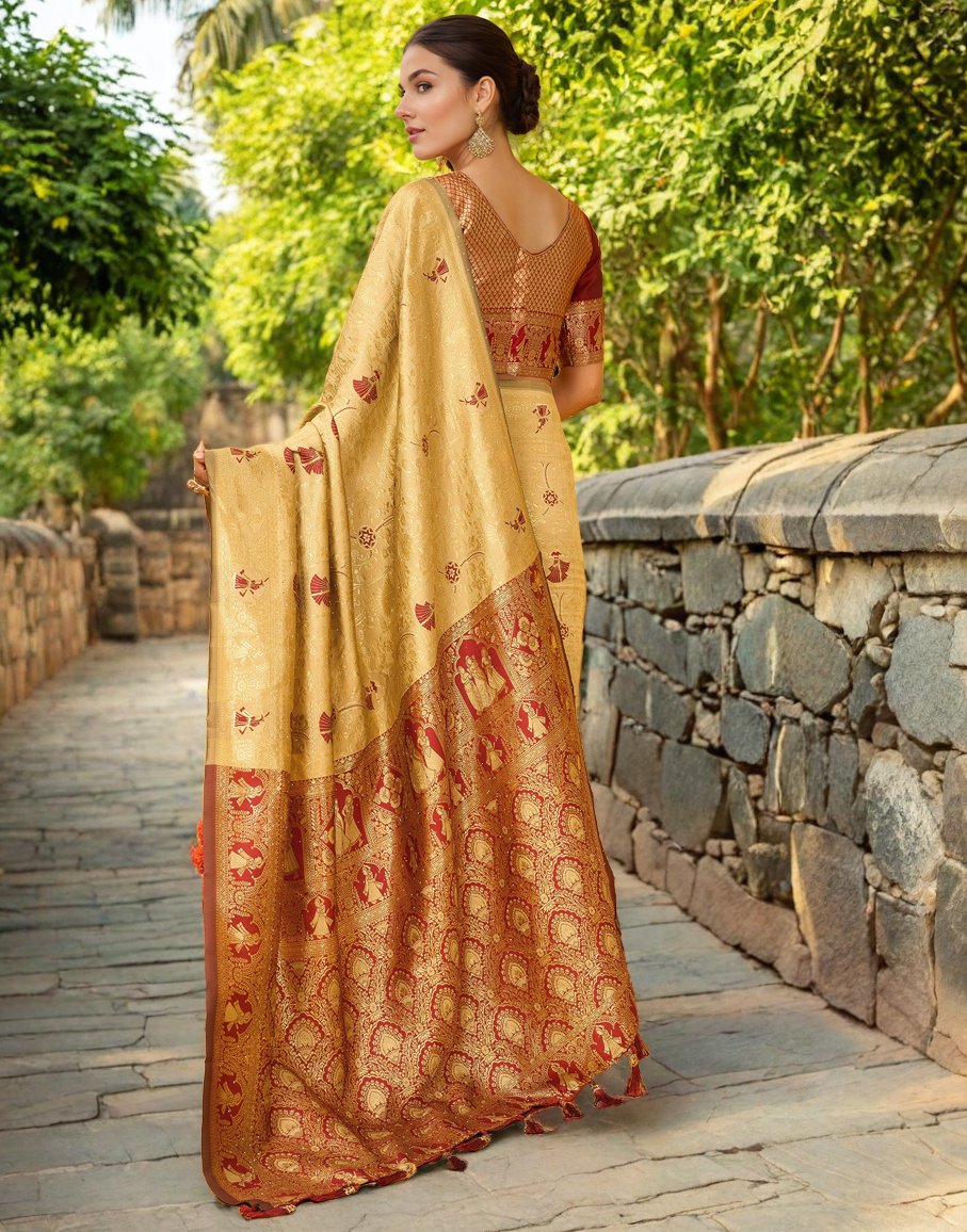 Paithani Silk Saree With Zari Weaving Work