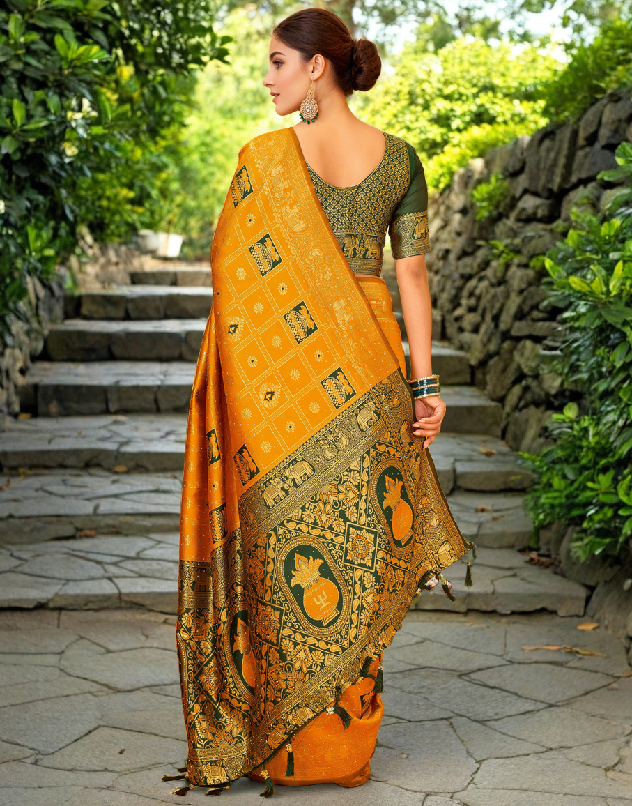 Paithani Silk Saree With Zari Weaving Work