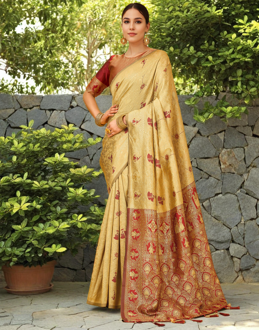 Paithani Silk Saree With Zari Weaving Work