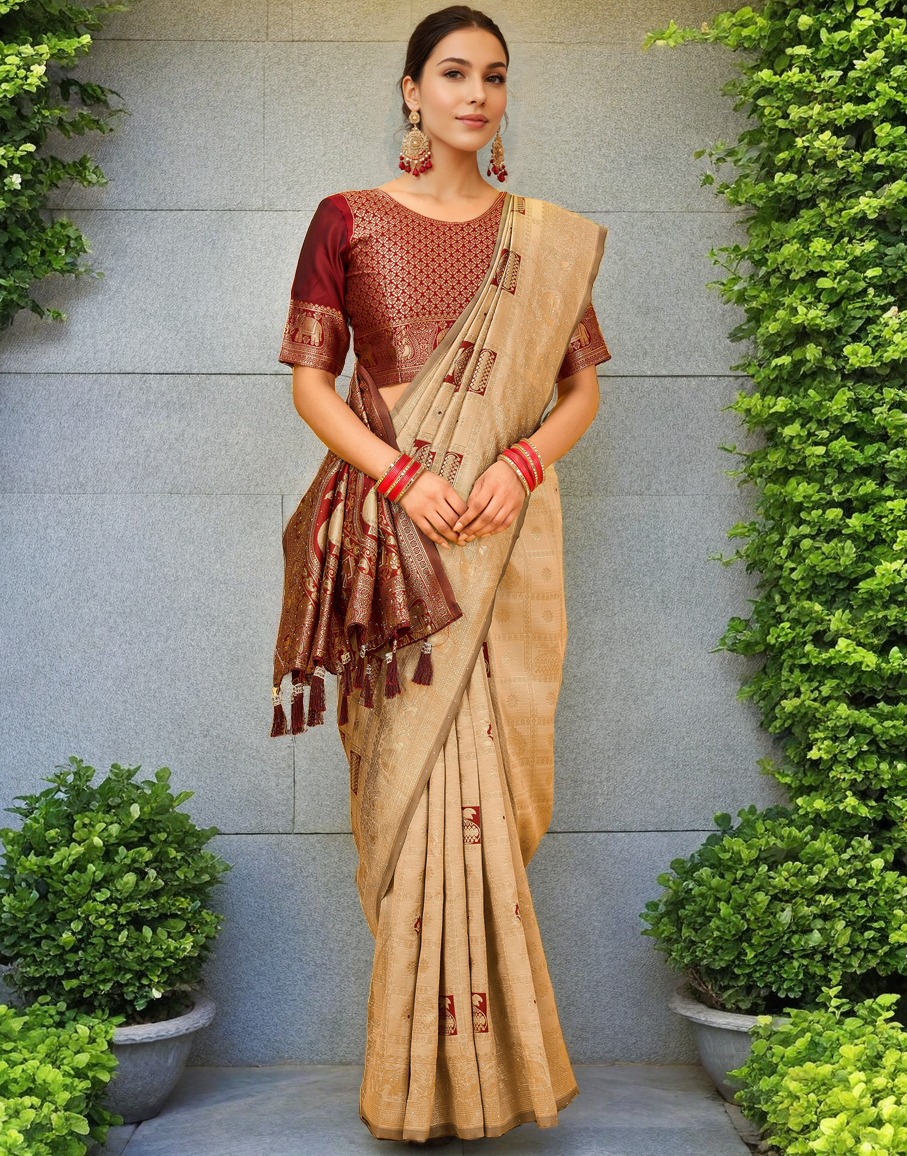 Paithani Silk Saree With Zari Weaving Work