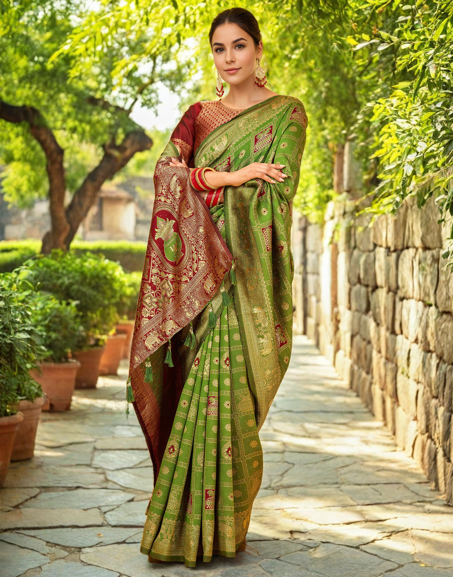 Paithani Silk Saree With Zari Weaving Work