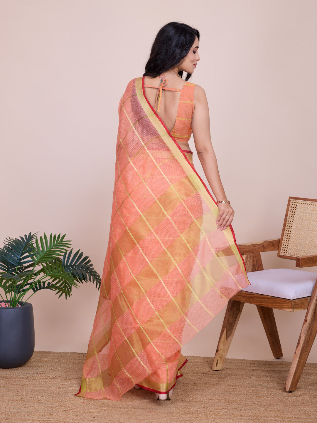 Kota Doriya Saree With Zari Weaving Work