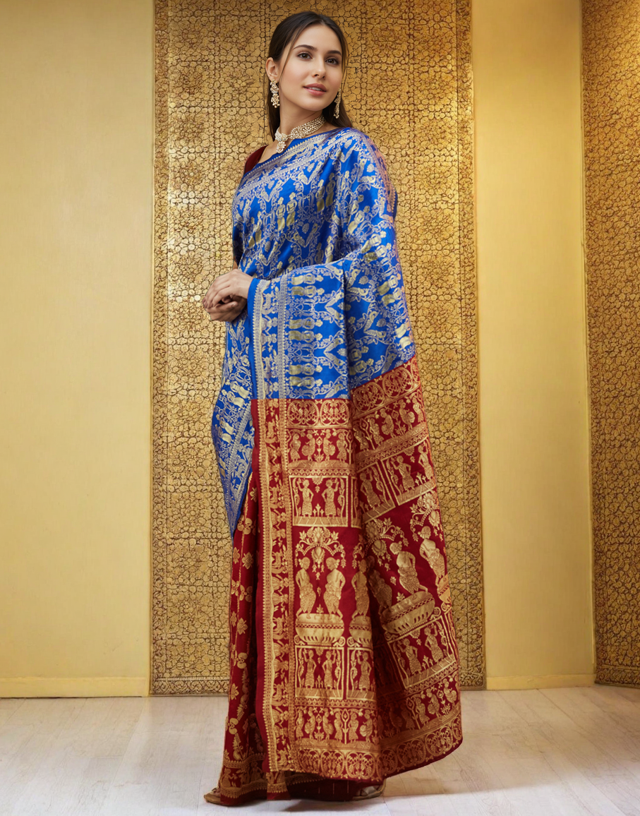 Paithani Silk Saree With Zari Weaving Work