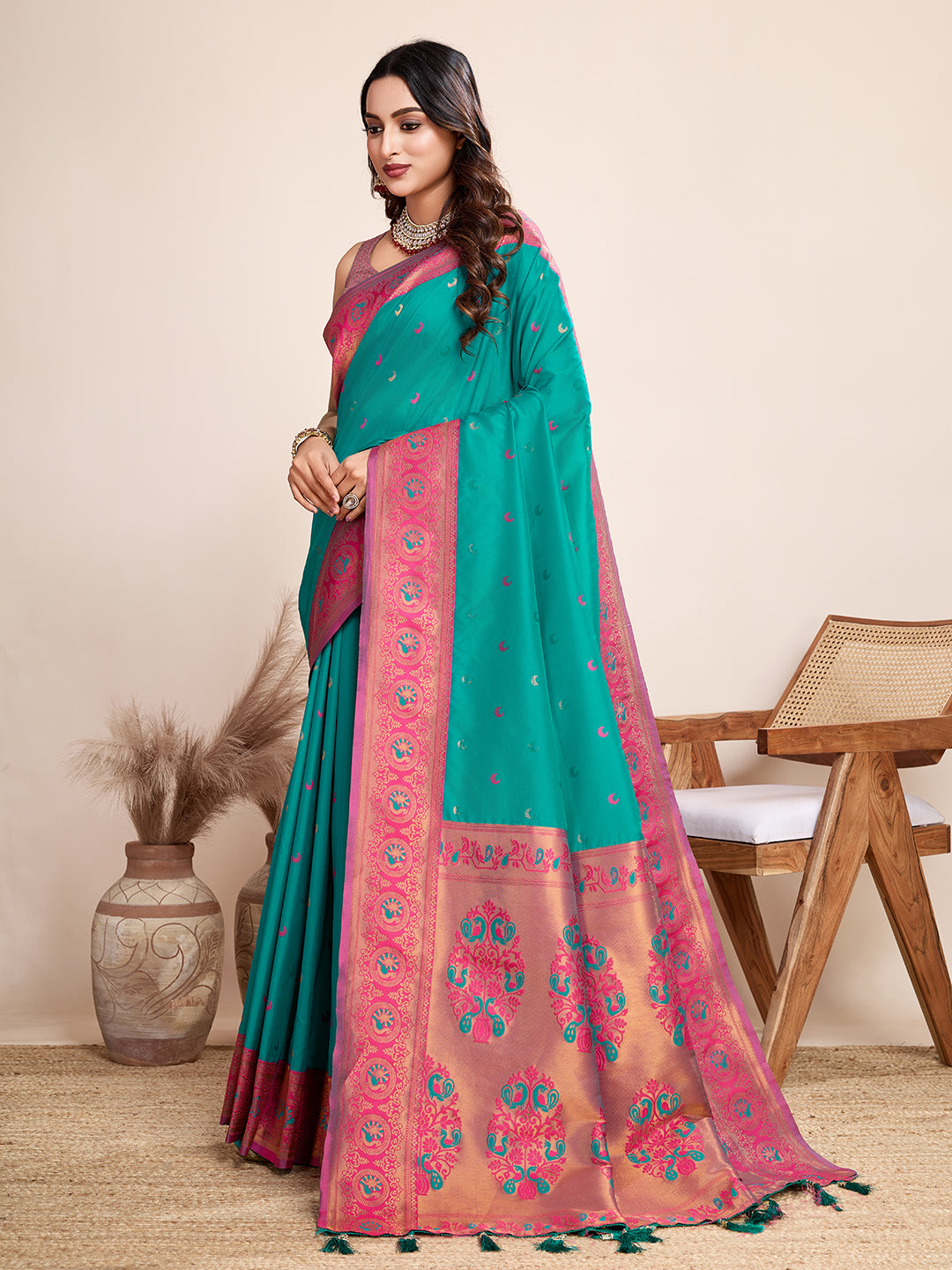 Traditional Paithani Silk Jacquard Saree