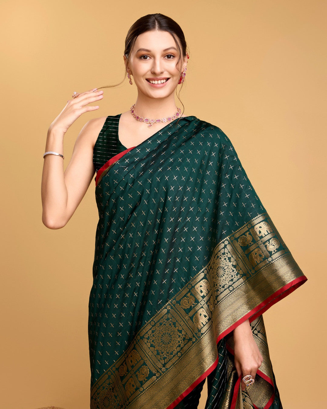 Banarasi Silk Saree With Zari Weaving Work