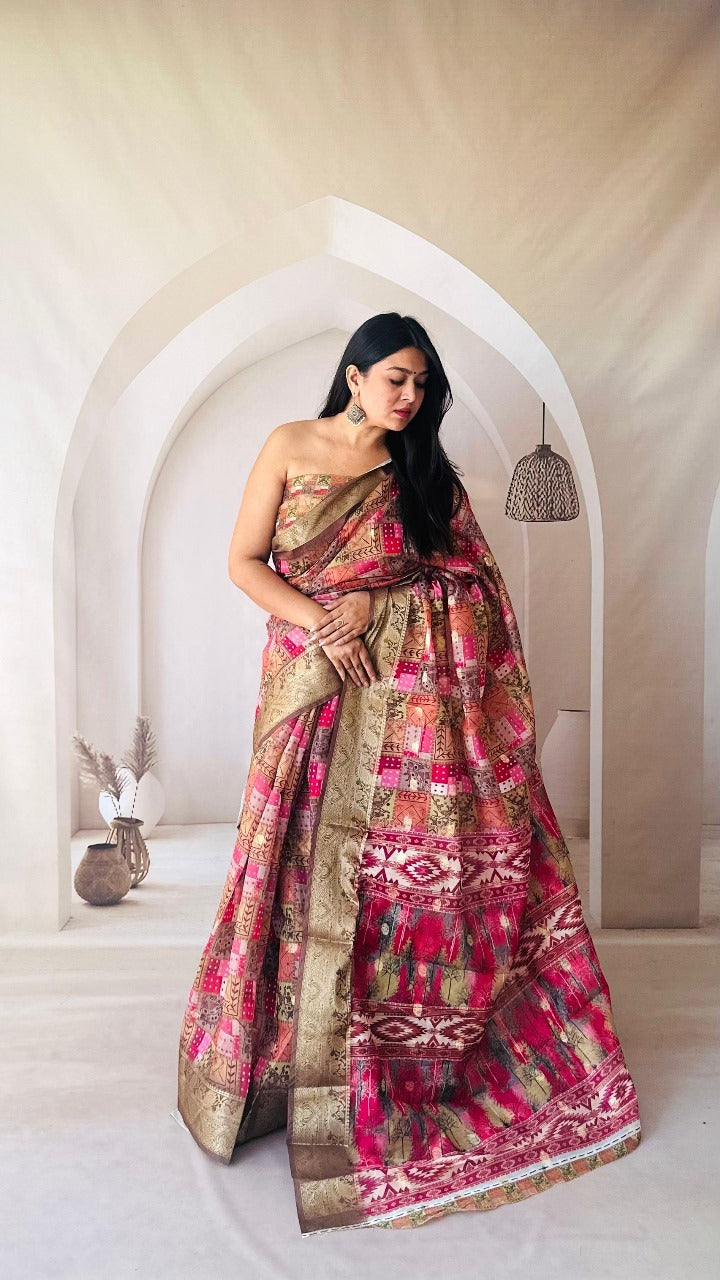 Soft Dola Silk Saree With Digital Printed Work