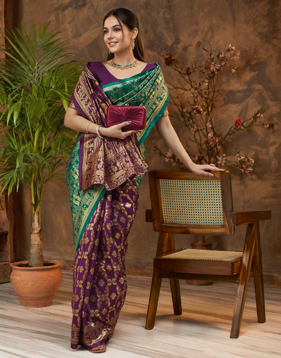 Paithani Silk Saree With Zari Weaving Work