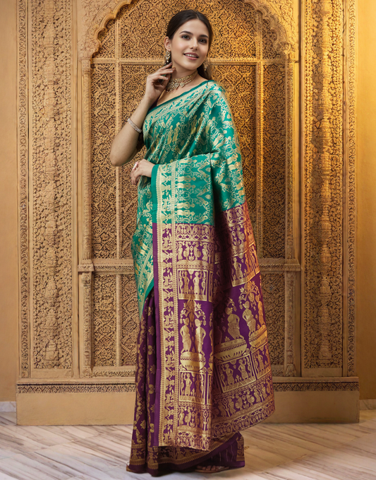 Paithani Silk Saree With Zari Weaving Work