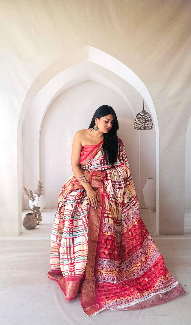 Soft Dola Silk Saree With Digital Printed Work