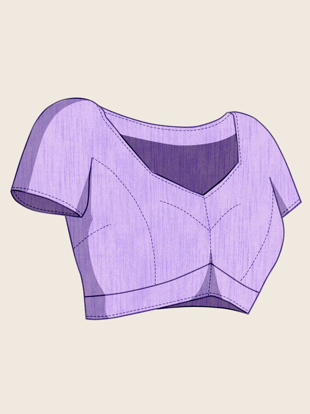 Lavender Color Georgette Saree With Brush Print And Siroski Work