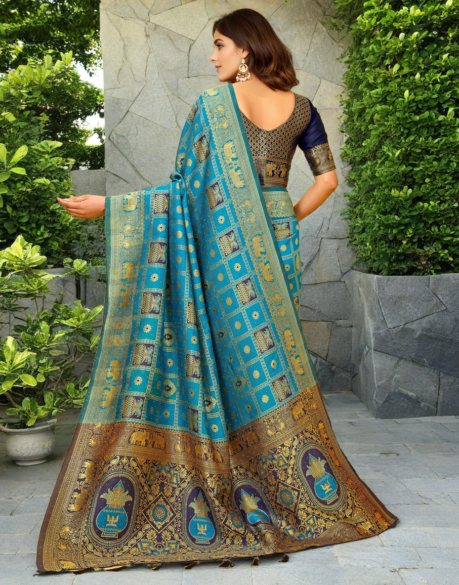 Paithani Silk Saree With Zari Weaving Work