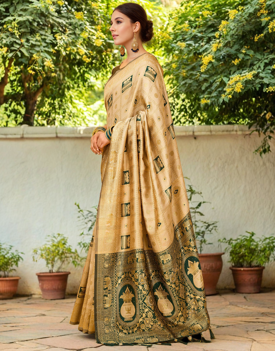 Paithani Silk Saree With Zari Weaving Work