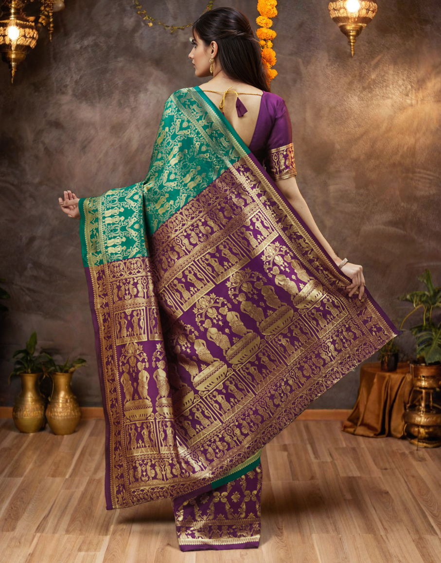 Paithani Silk Saree With Zari Weaving Work