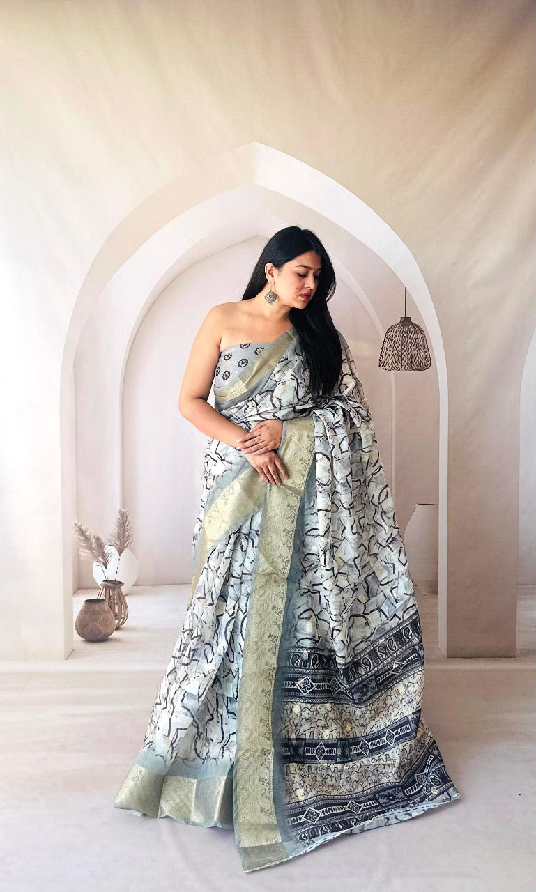 Soft Dola Silk Saree With Digital Printed Work