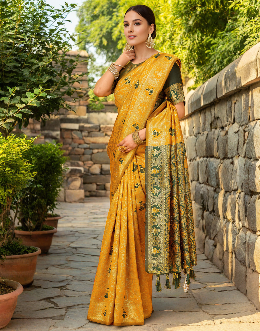 Paithani Silk Saree With Zari Weaving Work