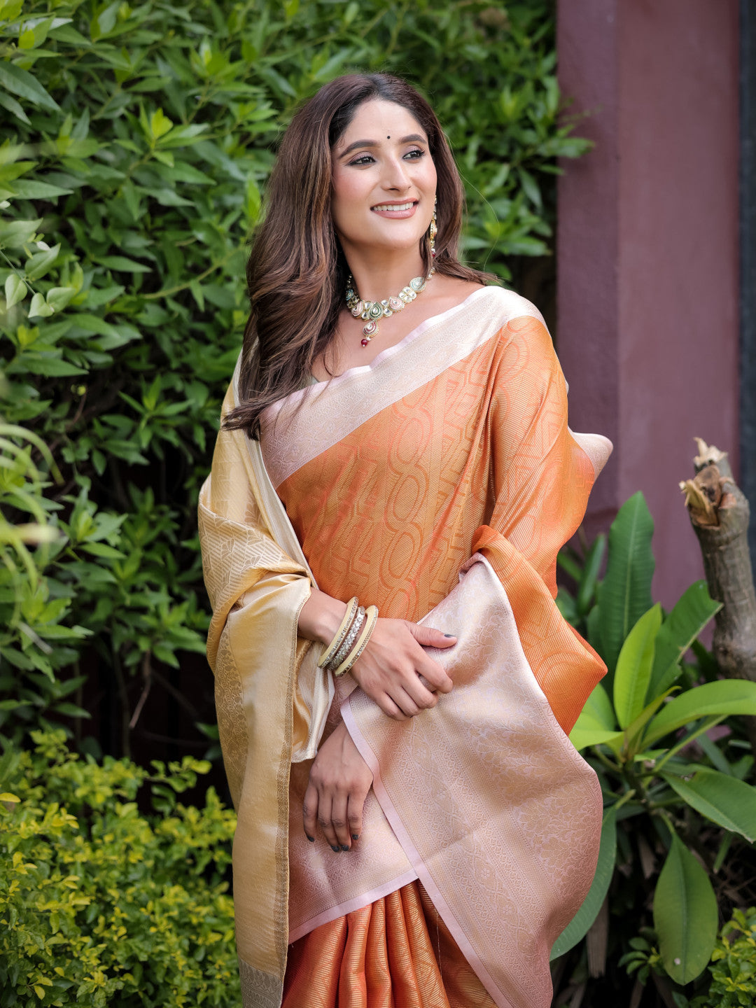 Banarasi Handloom Silk Saree With Zari Weaving Work