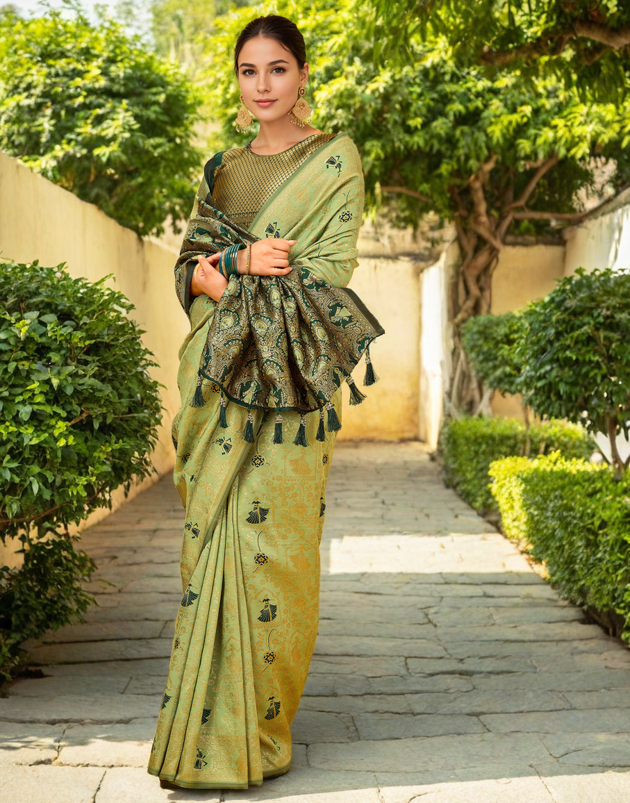 Paithani Silk Saree With Zari Weaving Work
