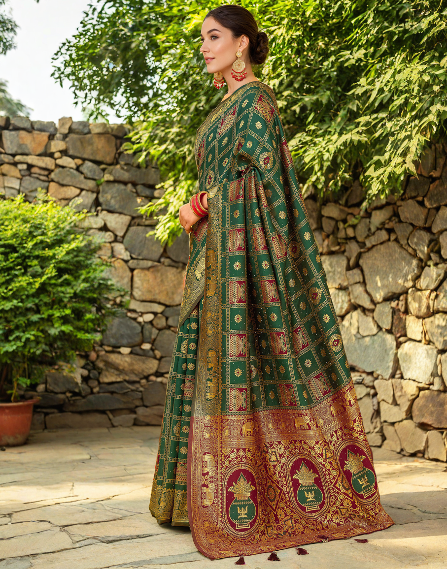 Paithani Silk Saree With Zari Weaving Work