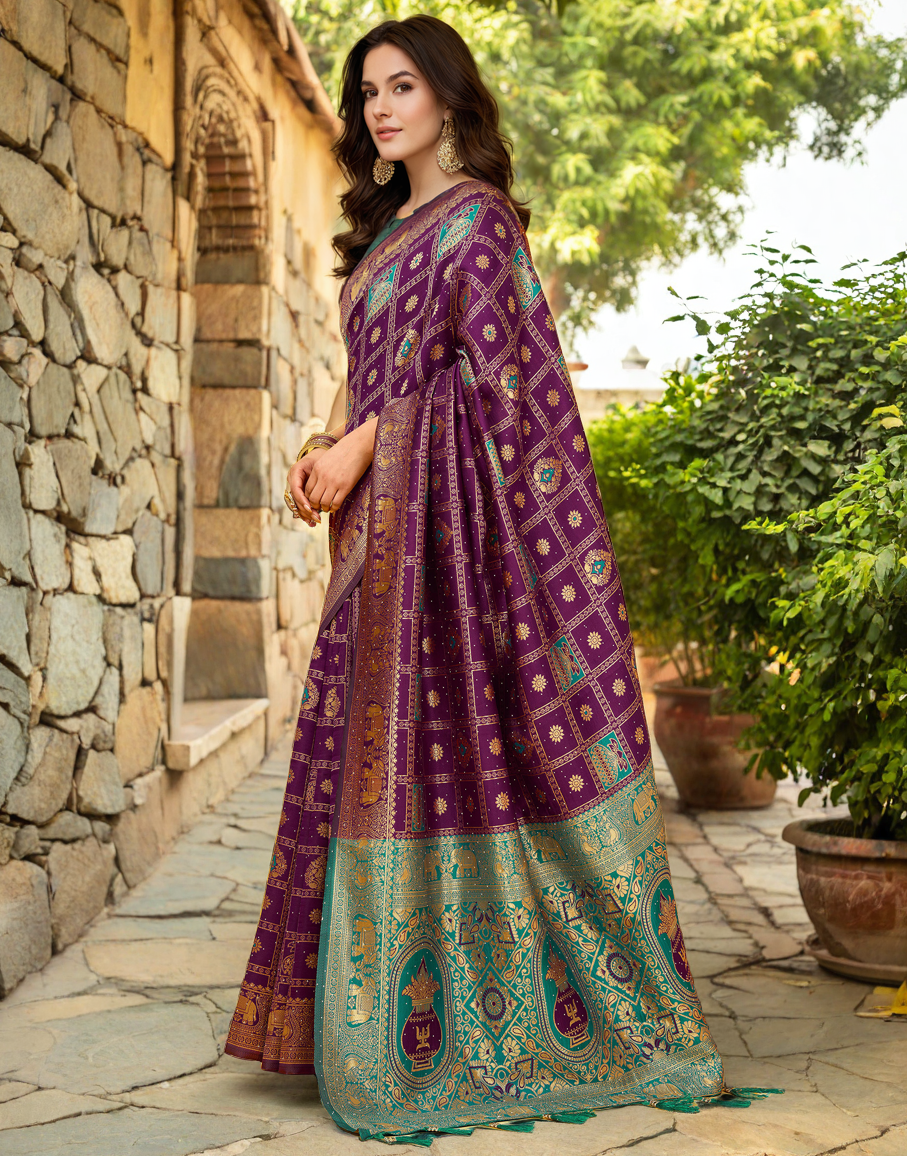 Paithani Silk Saree With Zari Weaving Work