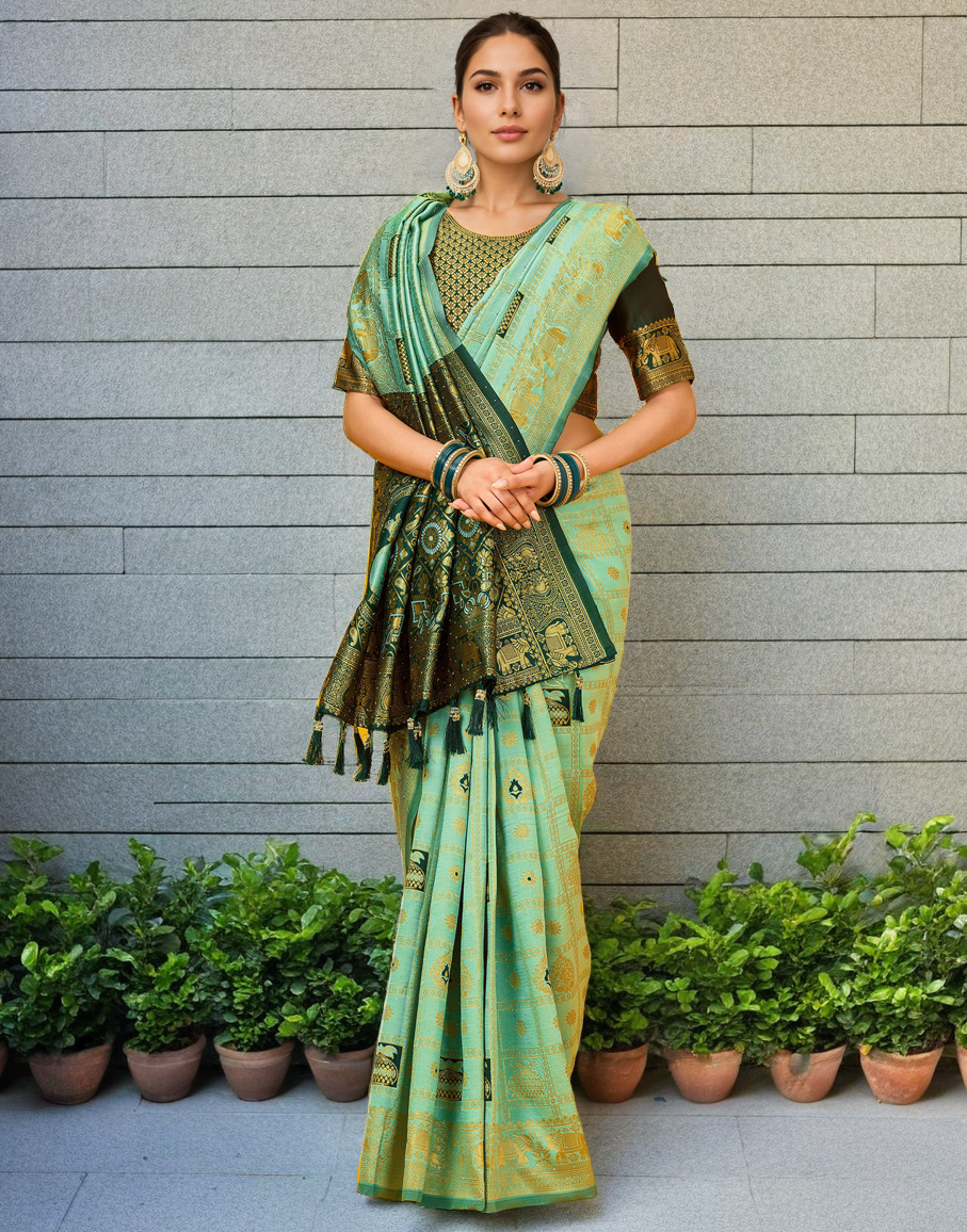 Paithani Silk Saree With Zari Weaving Work
