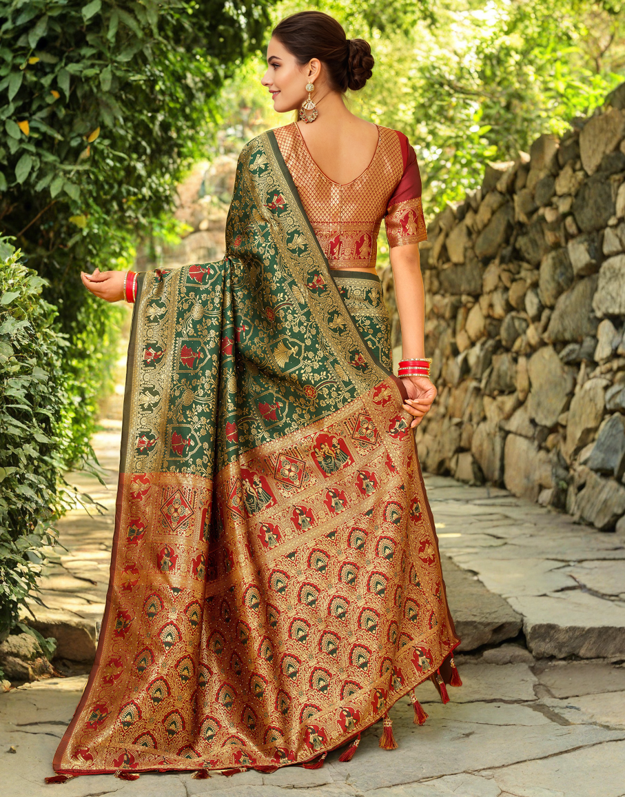 Paithani Silk Saree With Zari Weaving Work