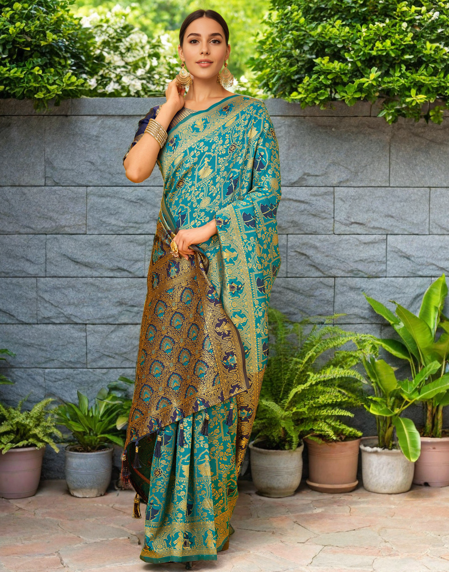 Paithani Silk Saree With Zari Weaving Work