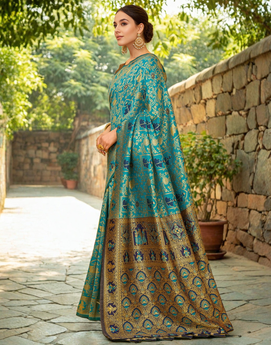 Paithani Silk Saree With Zari Weaving Work