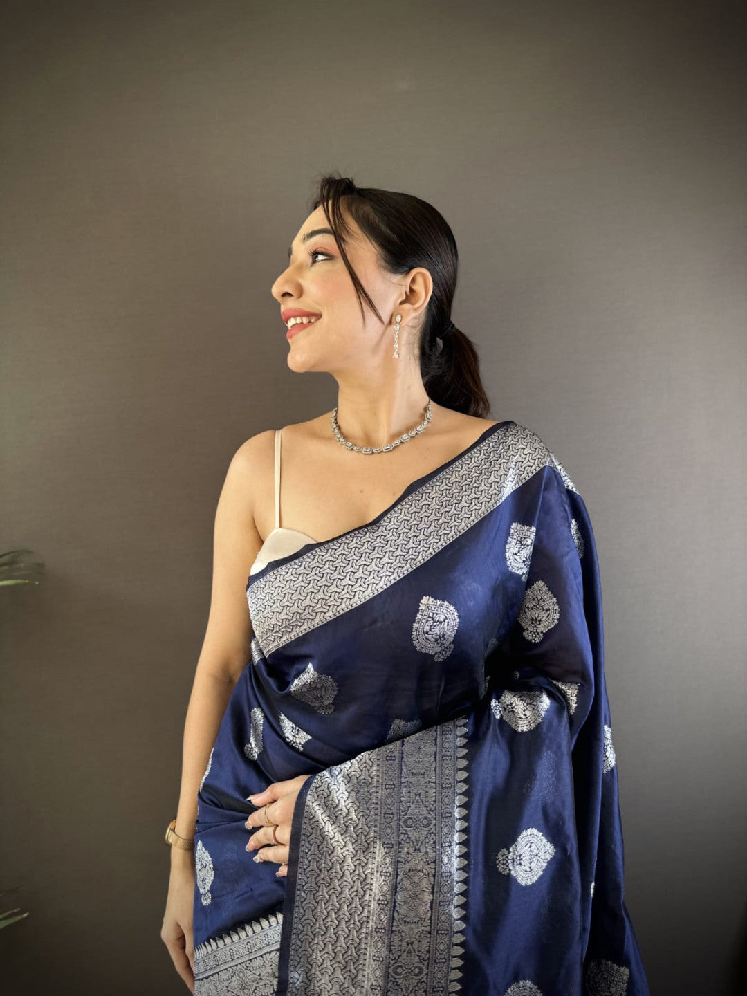 Traditional Banarasi Silk Saree With Zari Weaving Work