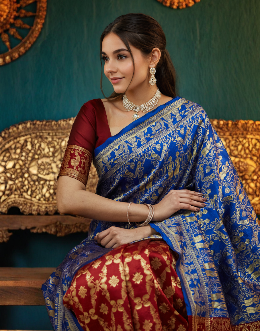 Paithani Silk Saree With Zari Weaving Work