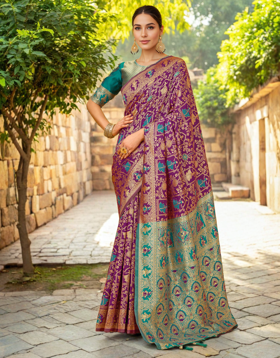 Paithani Silk Saree With Zari Weaving Work