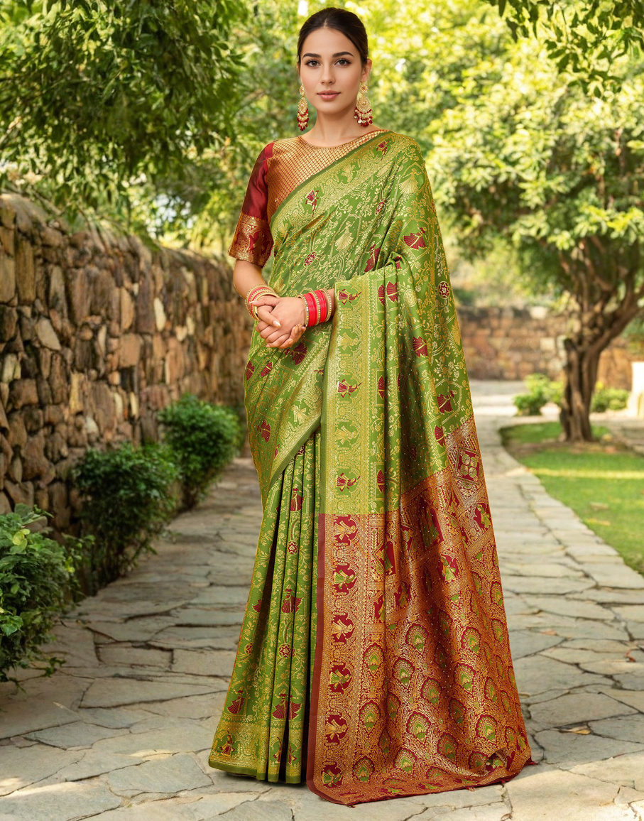 Paithani Silk Saree With Zari Weaving Work