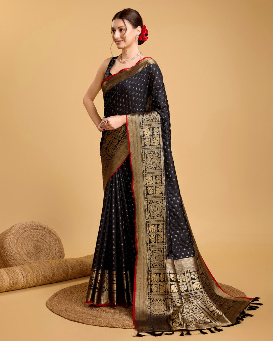 Banarasi Silk Saree With Zari Weaving Work