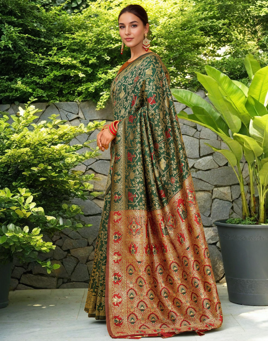 Paithani Silk Saree With Zari Weaving Work