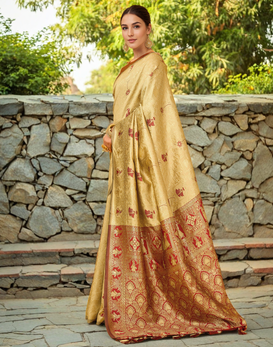 Paithani Silk Saree With Zari Weaving Work