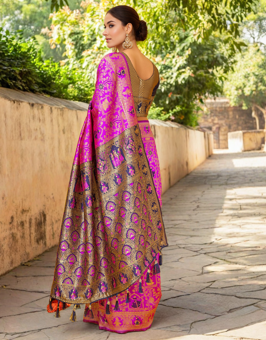 Paithani Silk Saree With Zari Weaving Work