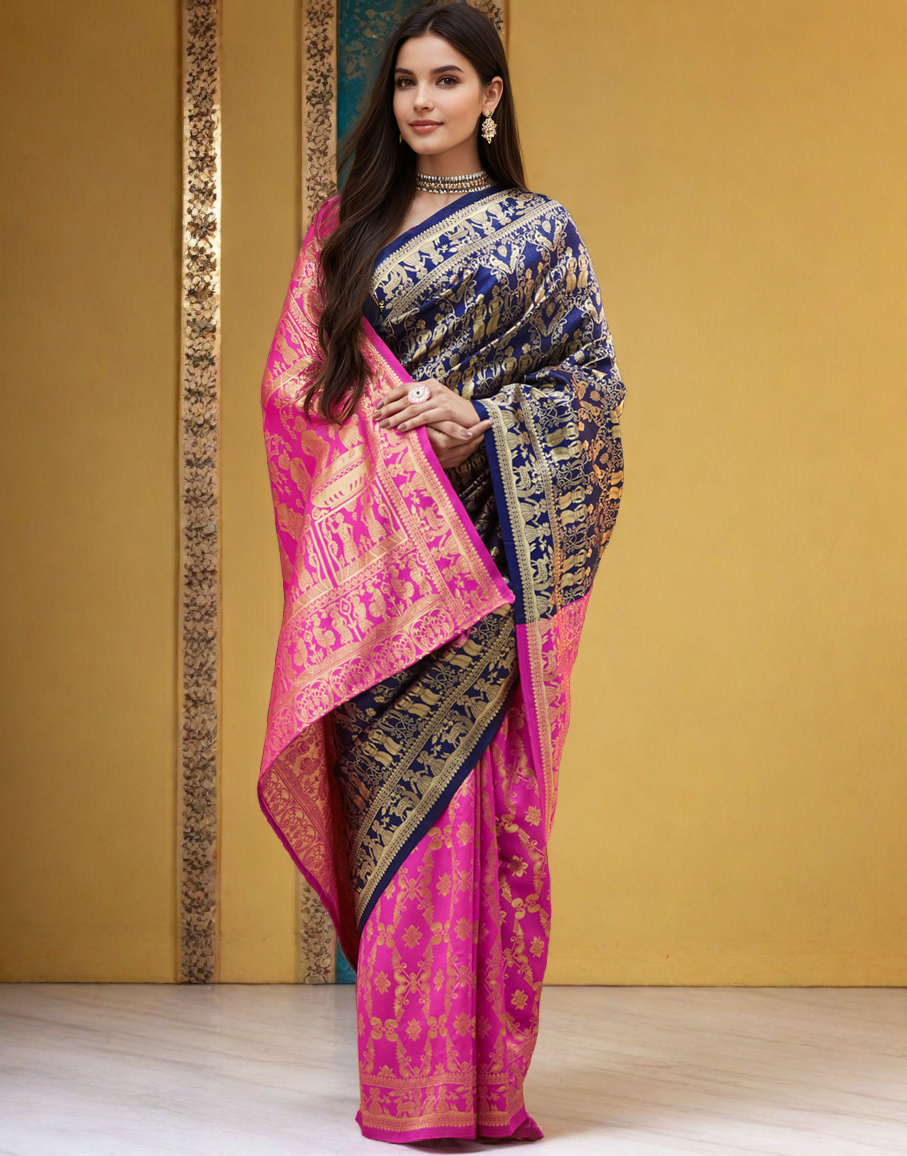 Paithani Silk Saree With Zari Weaving Work