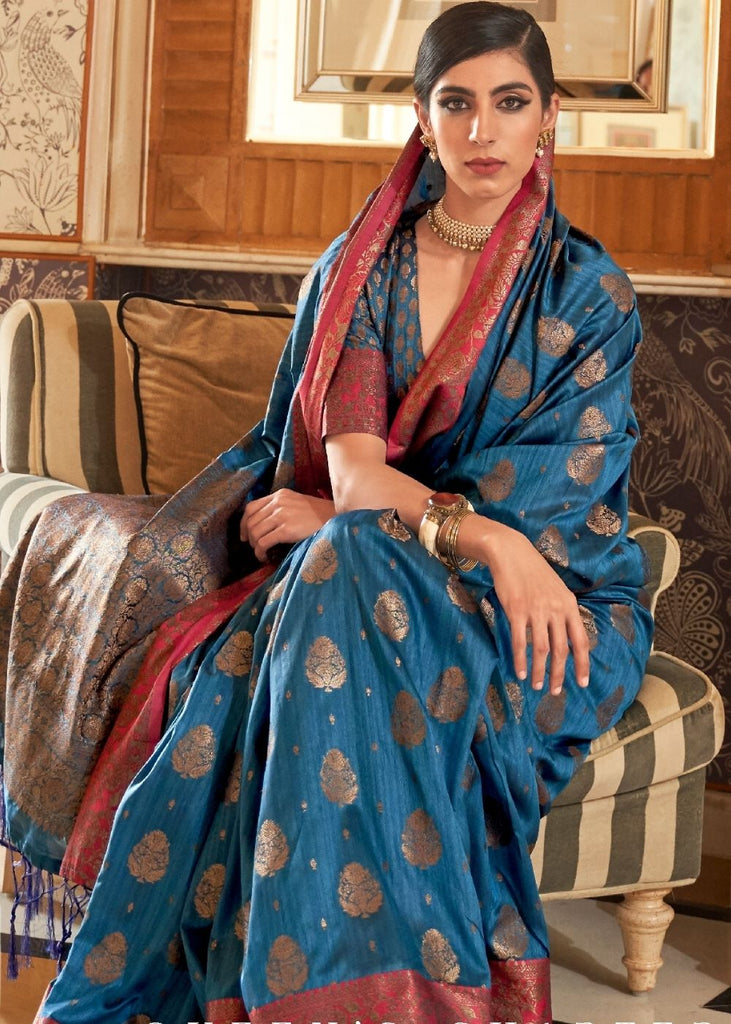 Soft Banarasi Silk Saree With Zari Weaving Work