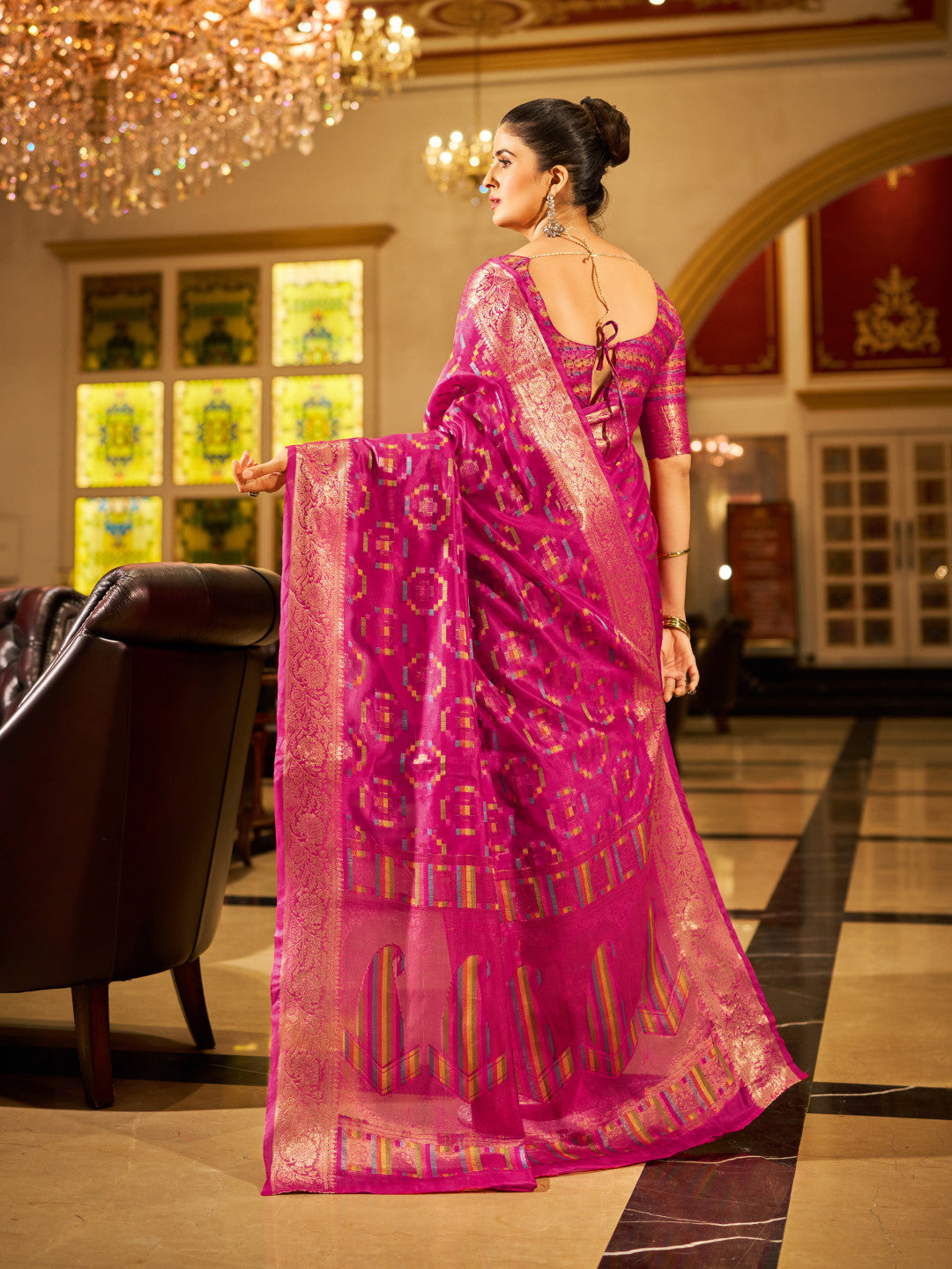 Soft Organza Silk Saree With Zari Weaving Work